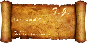 Turi Jenő névjegykártya